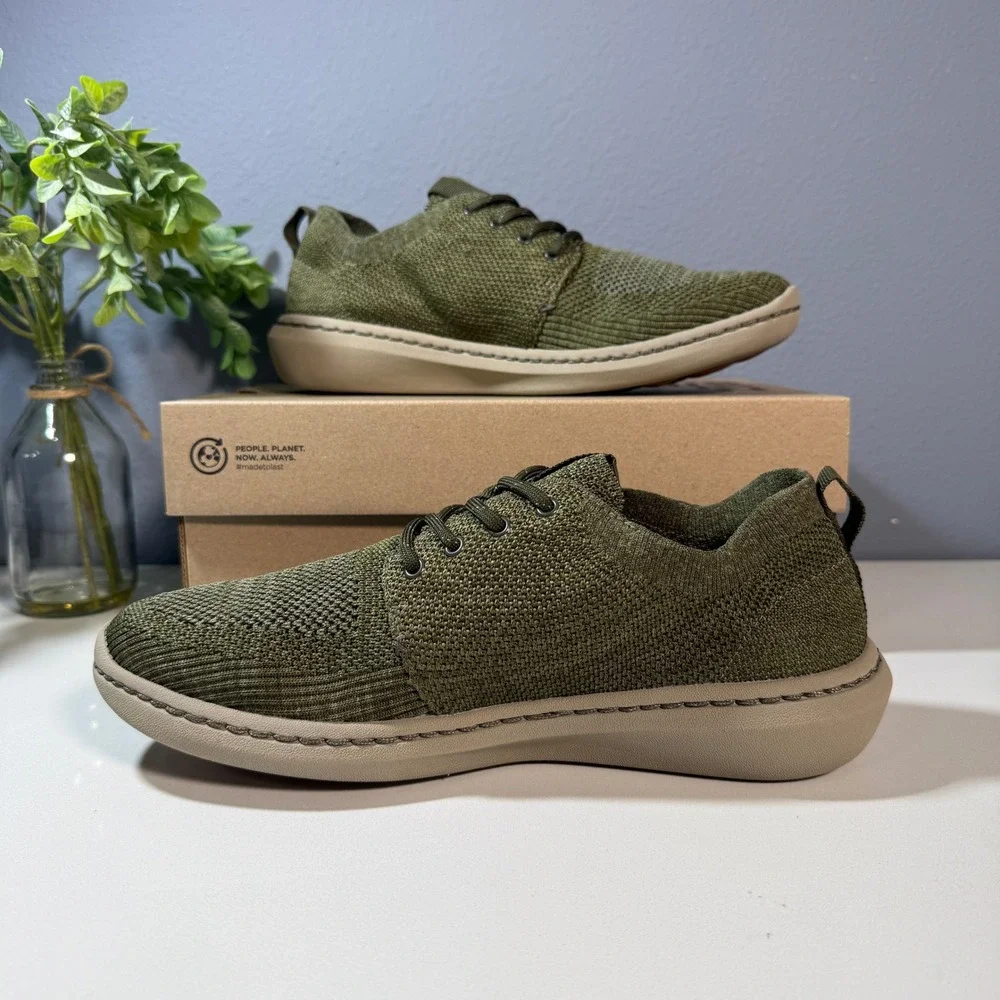 Clarks Step Urban Mix Olive Knit Lace Up Sneakers Men‎ US 7.5